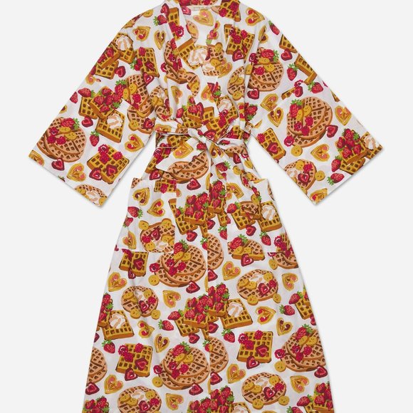 Anthropologie Other - 🆕Anthropologie Printfresh Waffles In Bed Robe SHIPS SAME DAY📦‼️